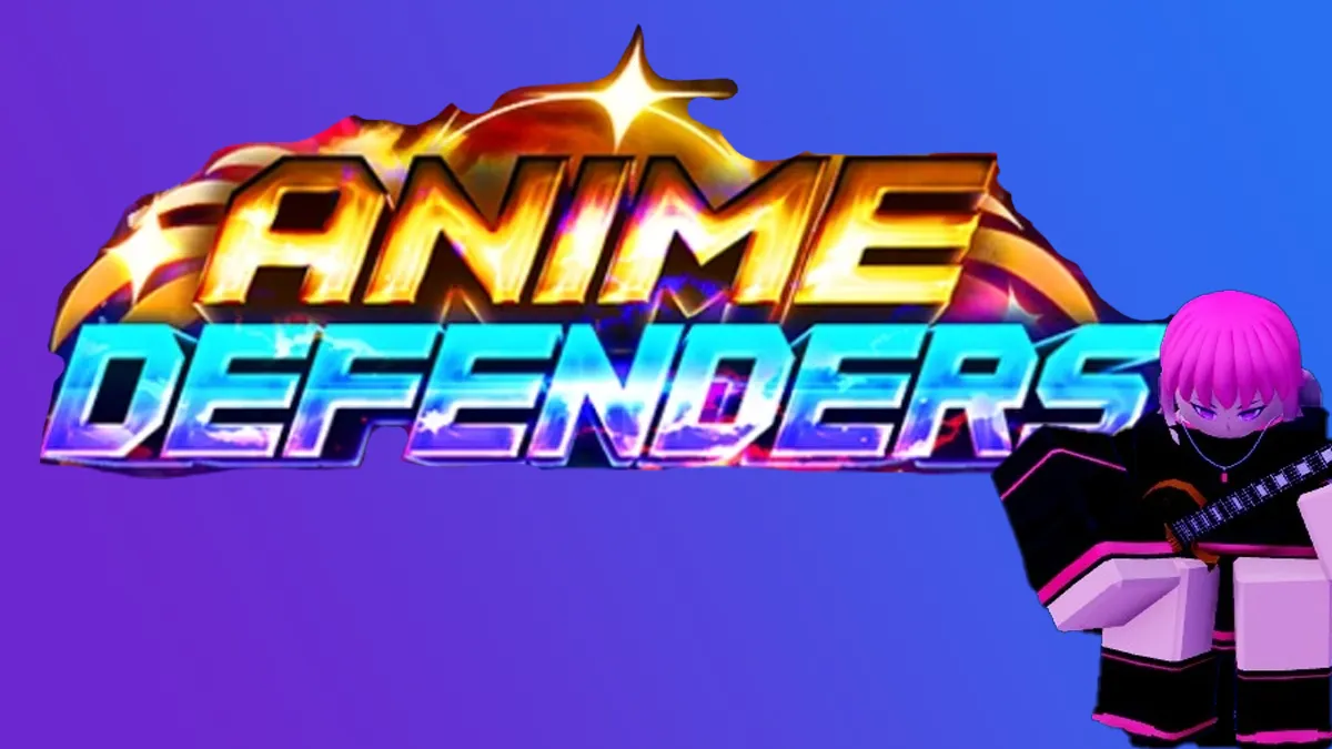 How to Get Pink Rockstar in Anime Defenders - the Anime Defenders logo with the pink rockstar