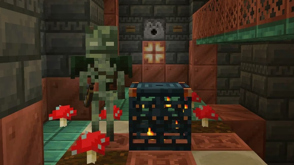 Minecraft bogged enemy in trial chamber next to spawner