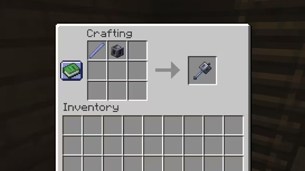 Minecraft crafting blocks breeze rod and heavy core combine to make mace