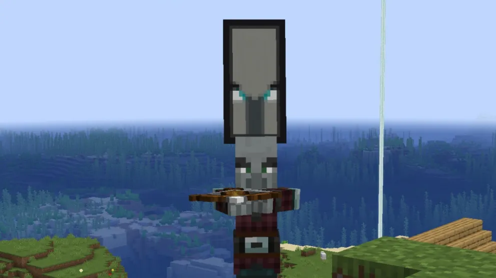 Minecraft pillager with ominous banner