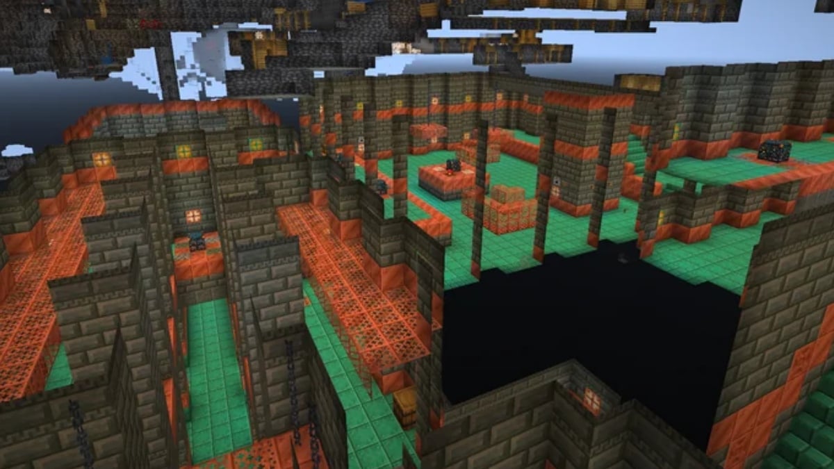 Minecraft Ominous Trial Chamber overview from above