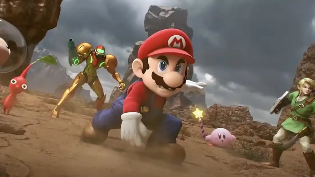 Nintendo iconic characters mario samus link from super smash bros cutscene