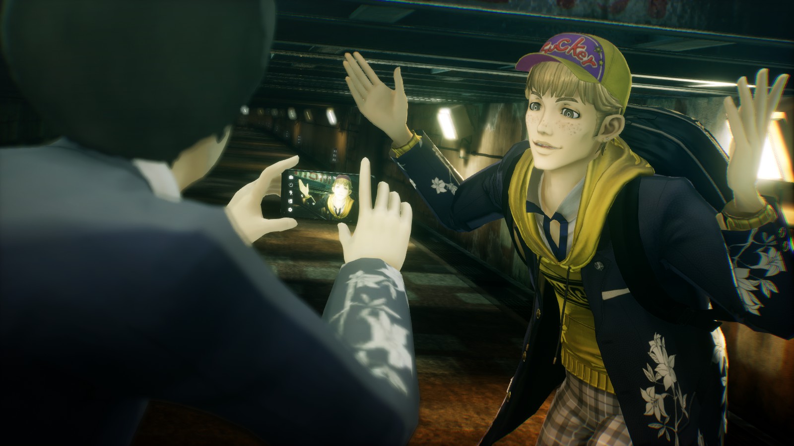 Shin Megami Tensei V review - a character posing for a picture with his hands up