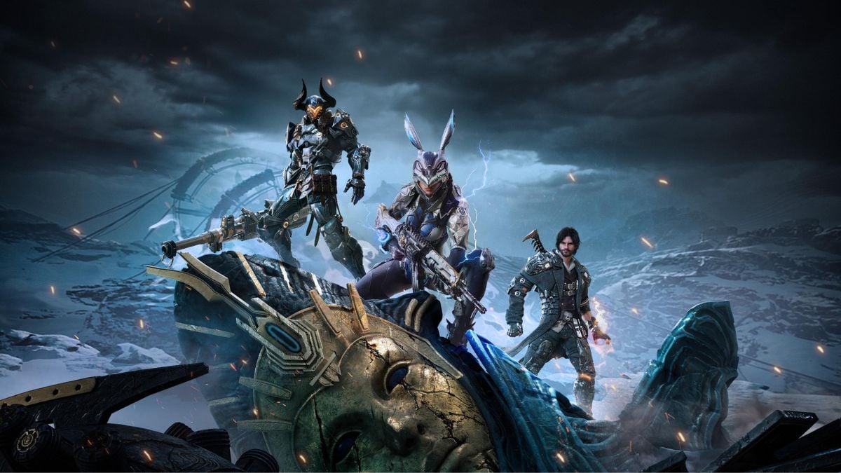 The First Descendant key art featuring three Descendants.
