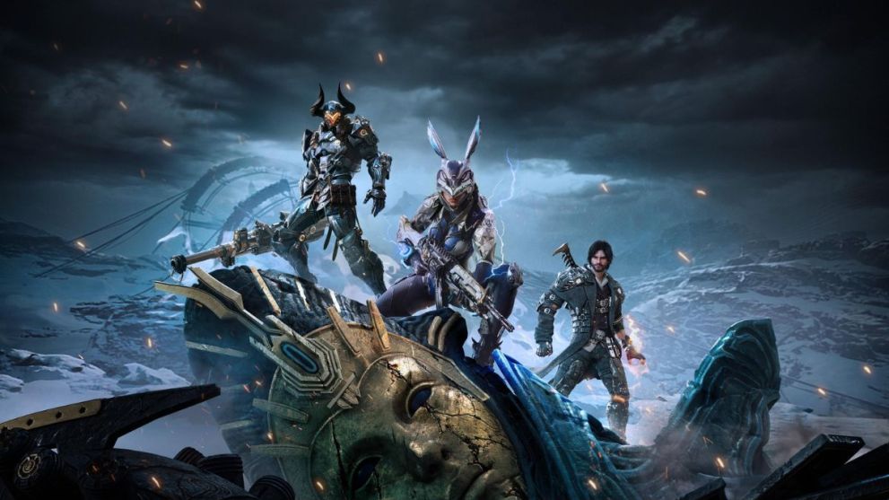 The First Descendant key art featuring three Descendants.