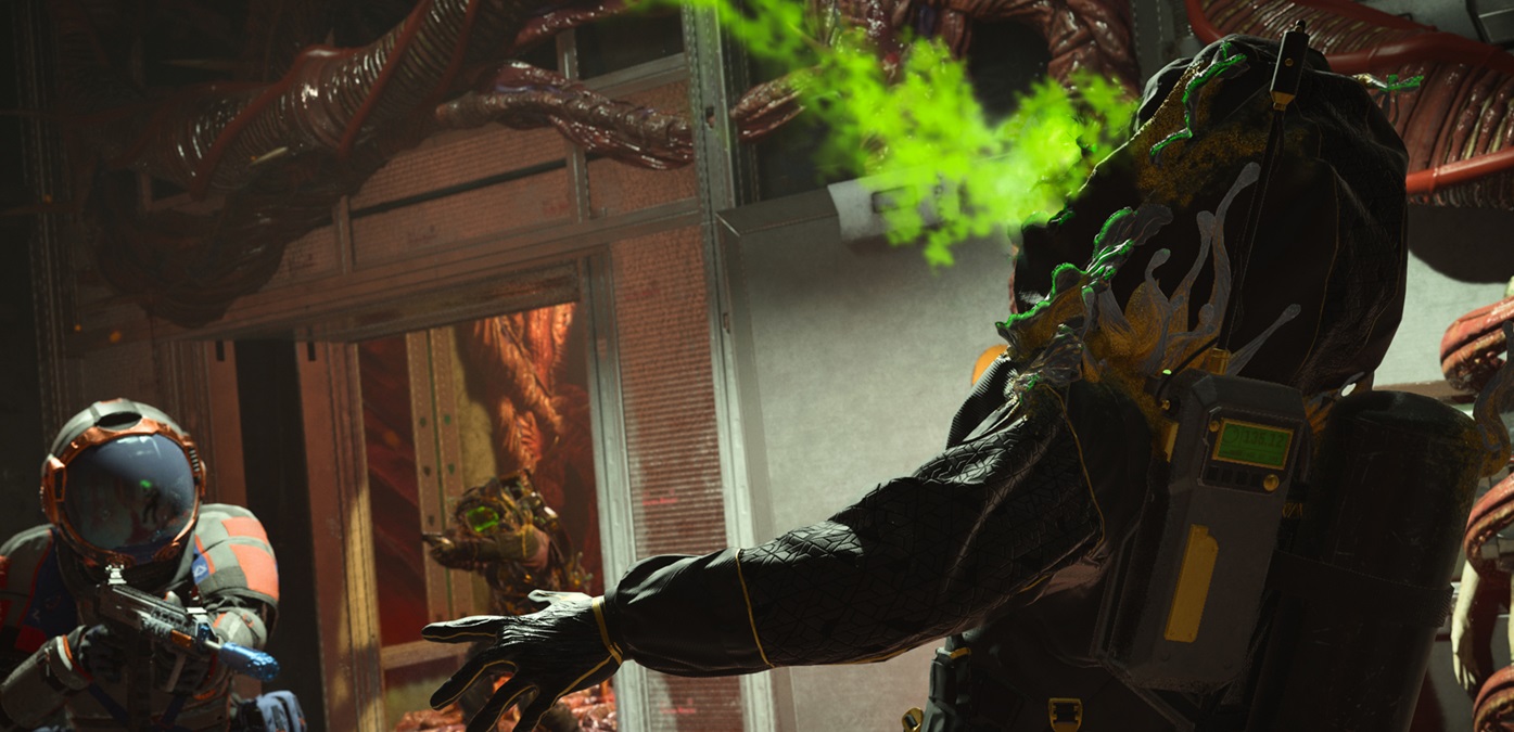 All Warzone Mutations & What They Do - a human firing towards a mutant with green smoke out of his head