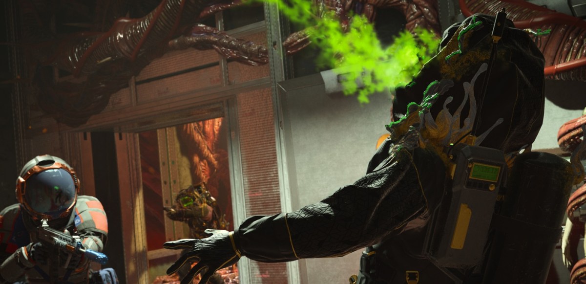 All Warzone Mutations & What They Do - a human firing towards a mutant with green smoke out of his head