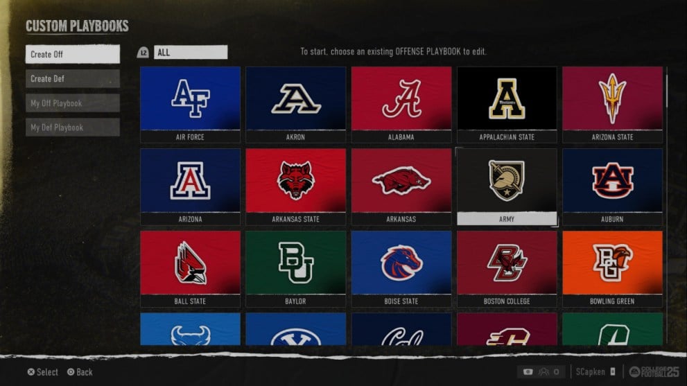 Army Offensive Playbook Logo in College Football 25