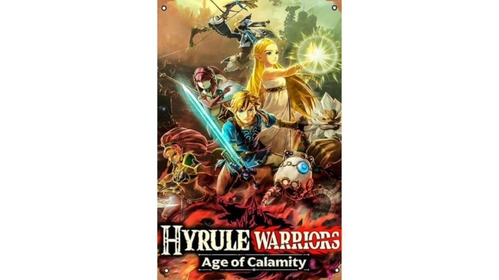 Legend of Zelda hyrule warriors age of calamity poster with all champions and zelda