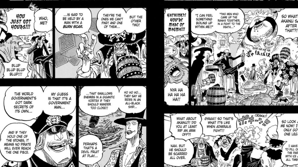 Black Beard Pirates Describing Man Marked by Flames in One Piece Chapter  1081