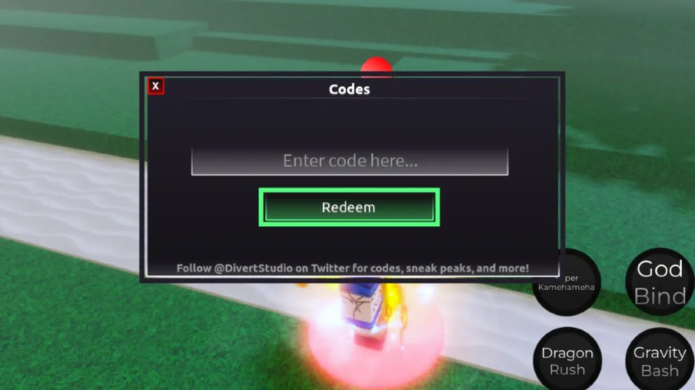 The code redemption screen in AUR.