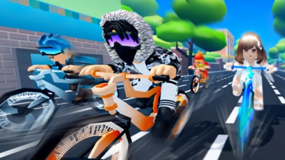 A group of cyclists in Bike Race Simulator.