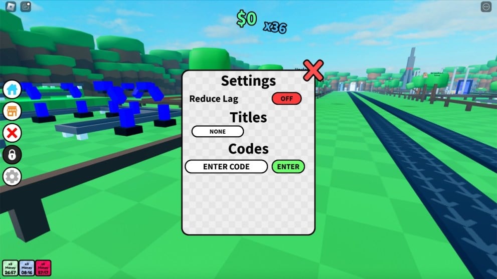 The code redemption screen in Build a Tycoon.