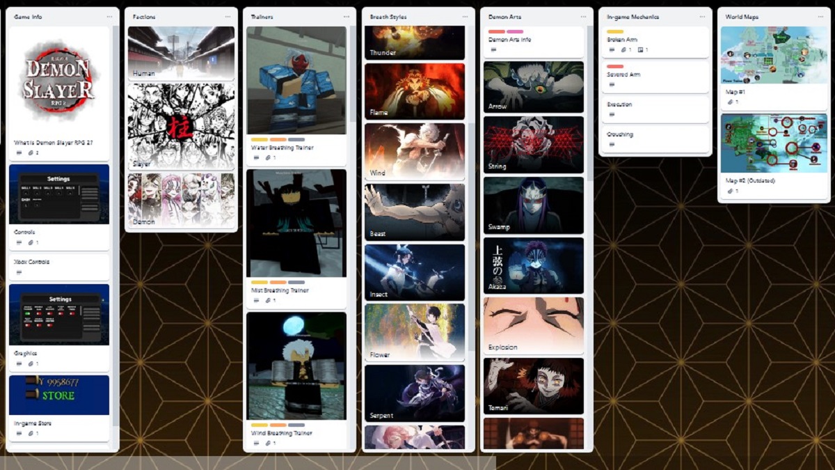 Demon Slayer RPG 2 Trello Link - Twinfinite