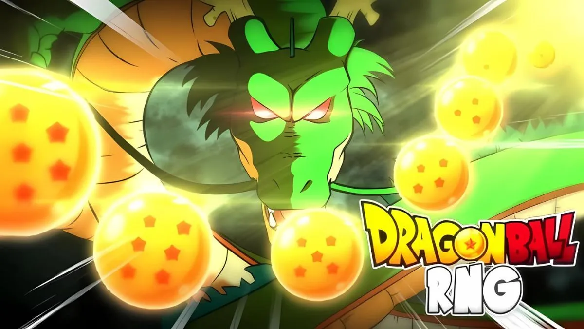 Dragon with the dragon balls floating around him in Dragon Ball RNG