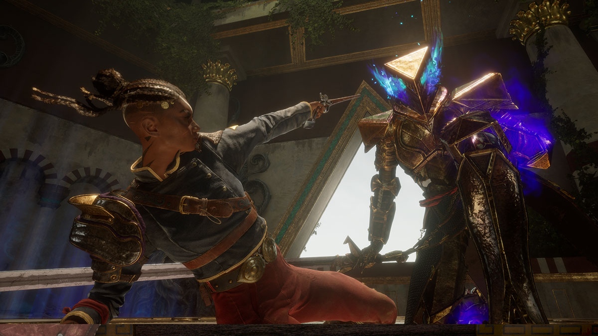 Flintlock Siege of Dawn Nor pointing pistol at boss early game