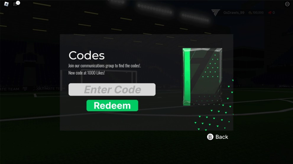 The code redemption screen in FUT 24.