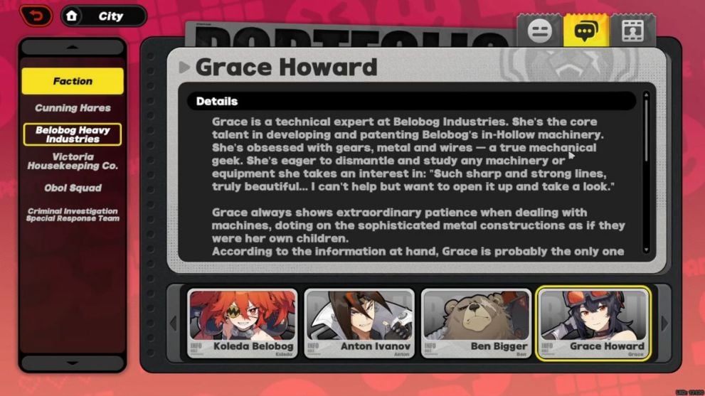 Grace Howard Agent Intel in Zenless Zone Zero