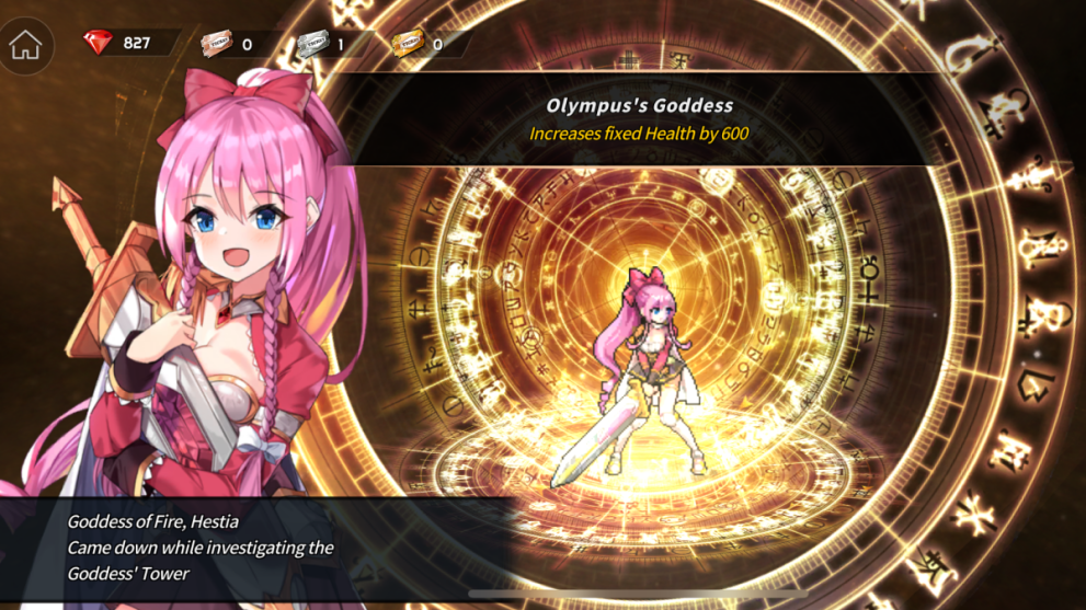 Hestia in Sword Master Story with pink hair and a large sword