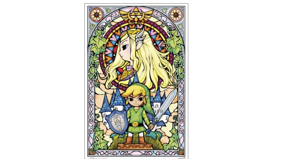 Legend of Zelda Wind Waker Poster glass stained mural