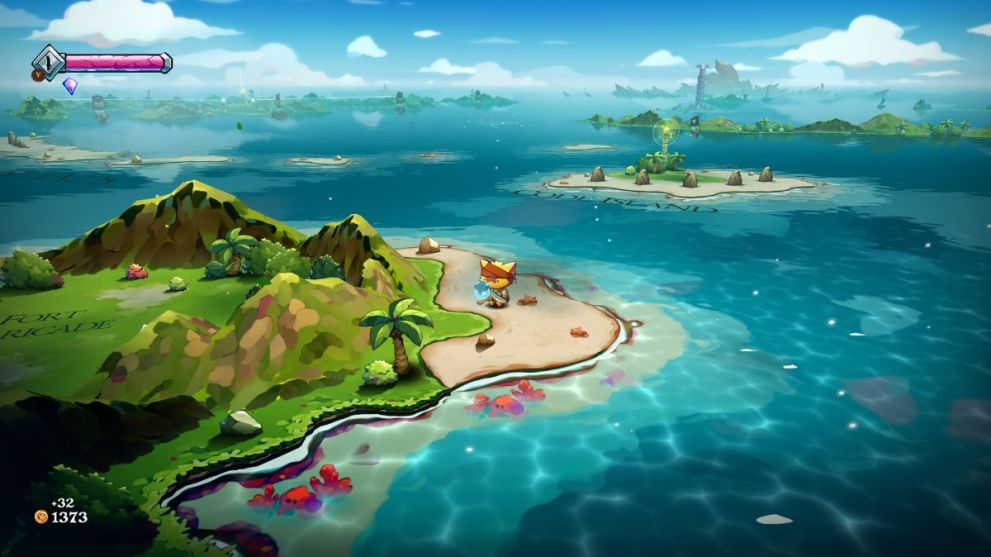 Player looking out at Code island in Cat Quest 3