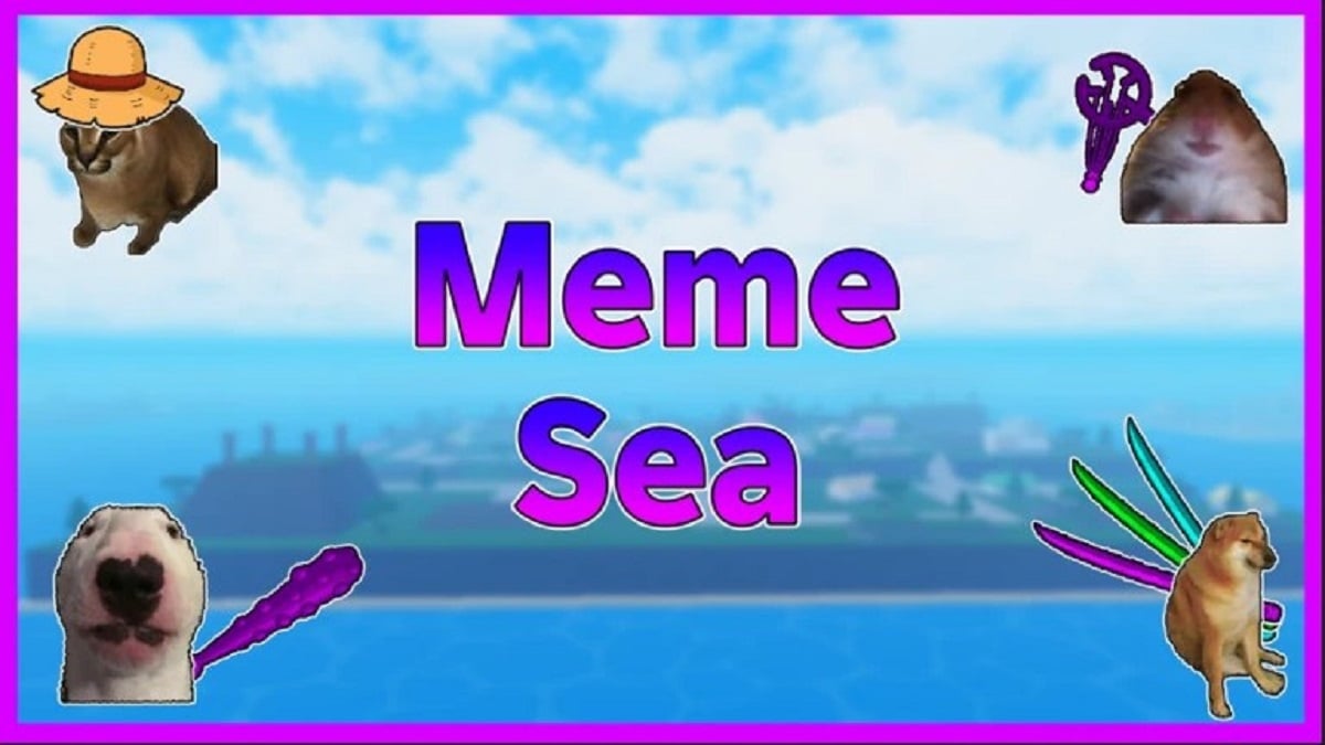 Meme Sea Codes - splash screen for Meme Sea with several meme images