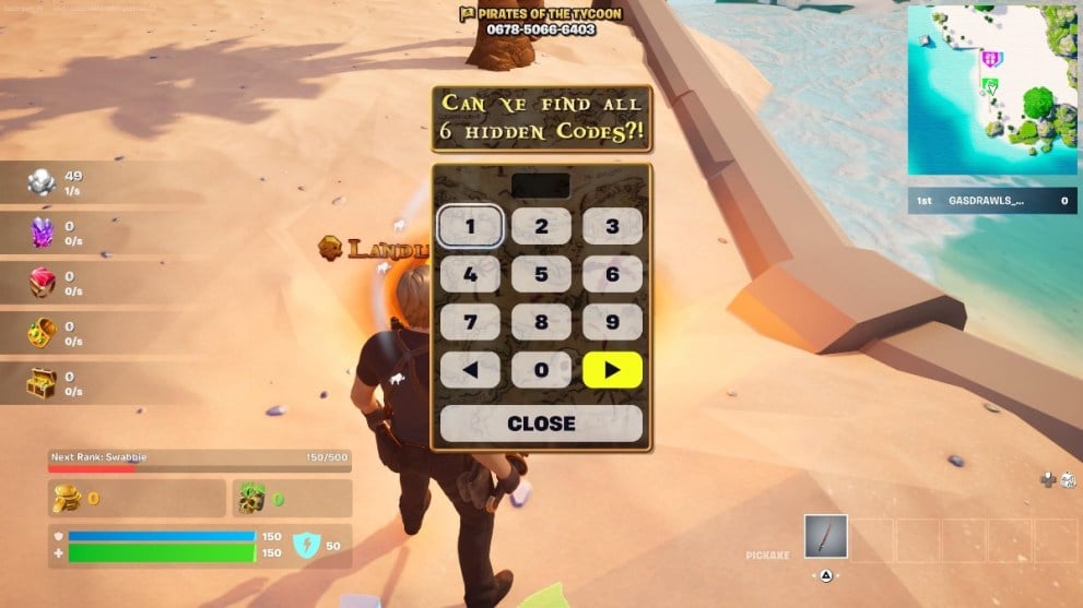 The code redemption screen in Pirates of the Tycoon.
