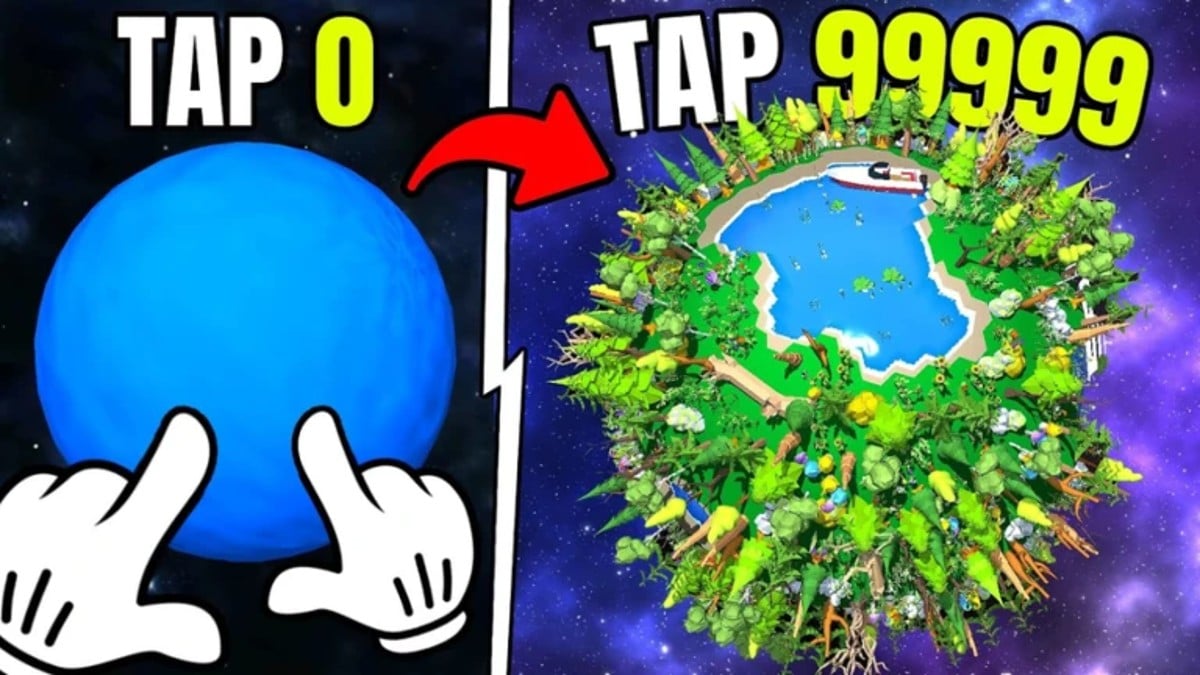 Two planets in Planet Evolution: Idle Clicker.