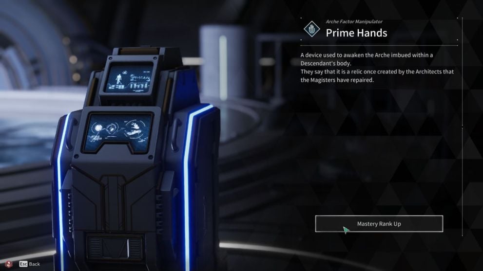 Dispositivo Prime Hands in The First Descendant. 