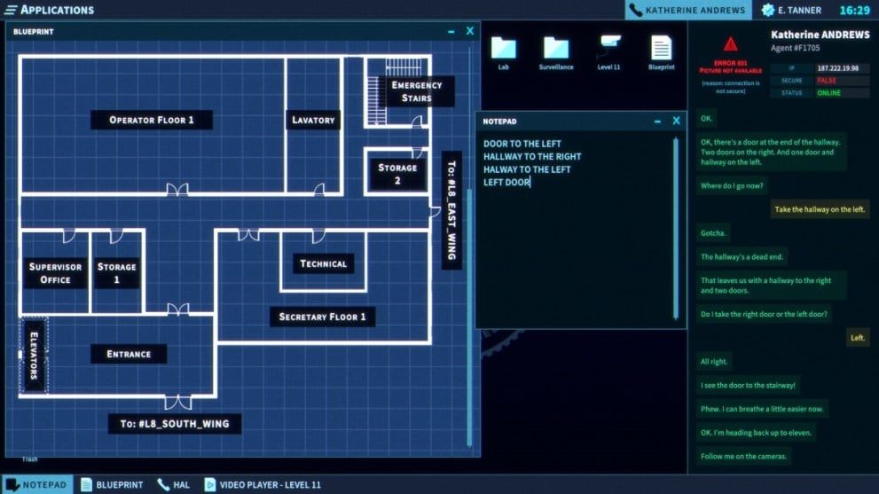 The Operator floor plan to guide Katherine Andrews
