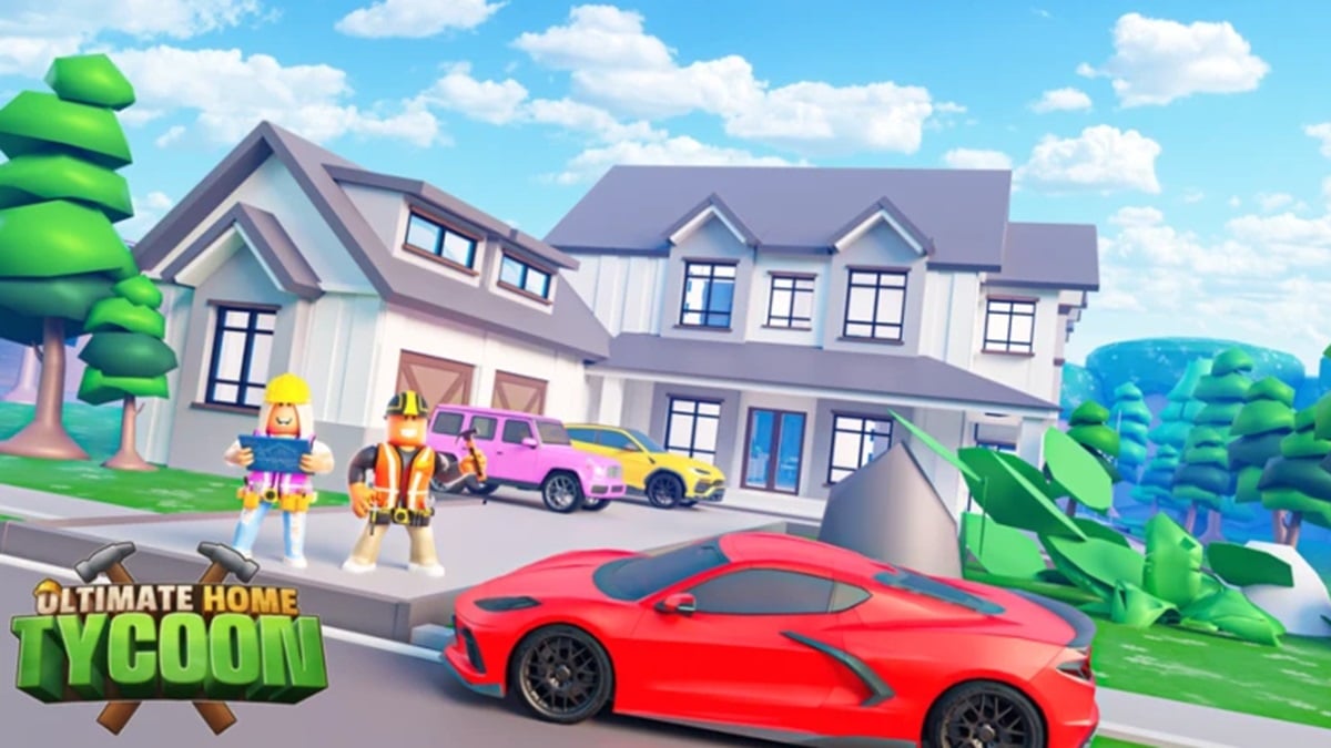 Ultimate Home Tycoon codes - two Roblox characters in front a house with a red car