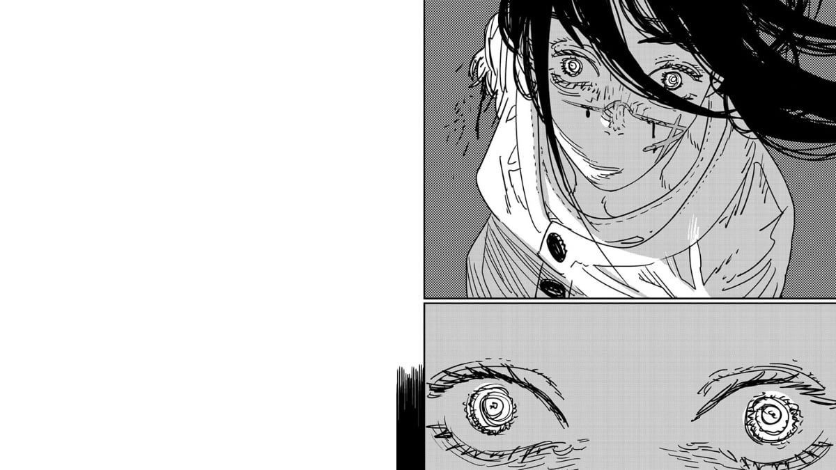 Asa Staring in Fear at Chainsaw Devil in Chainsaw Man Chapter 175