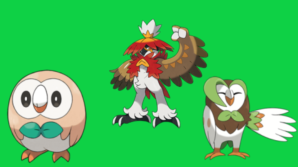 Rowlet Dartrix and Hisuian Decidueye