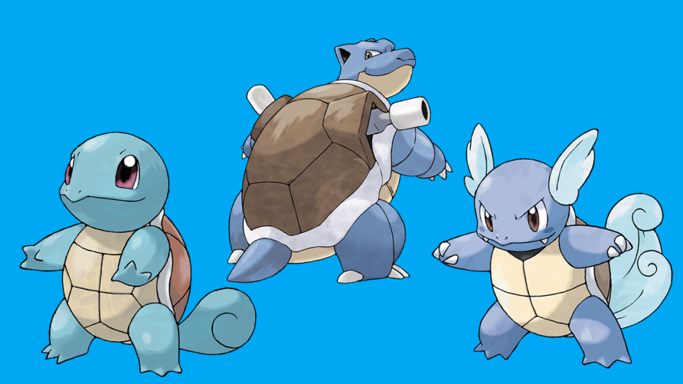 Squirtle Wartortle and Blastoise