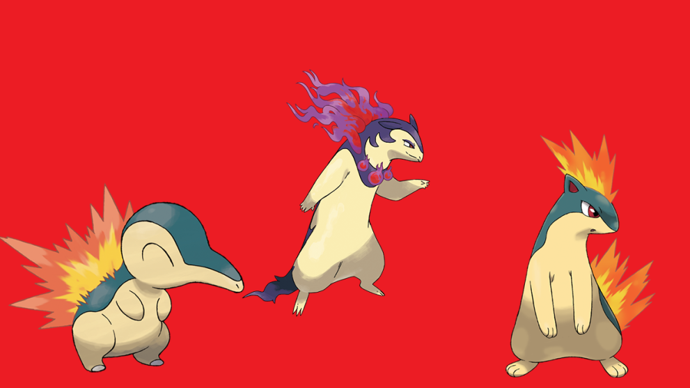 Cyndaquil Quilava and Hisuian Typhlosion