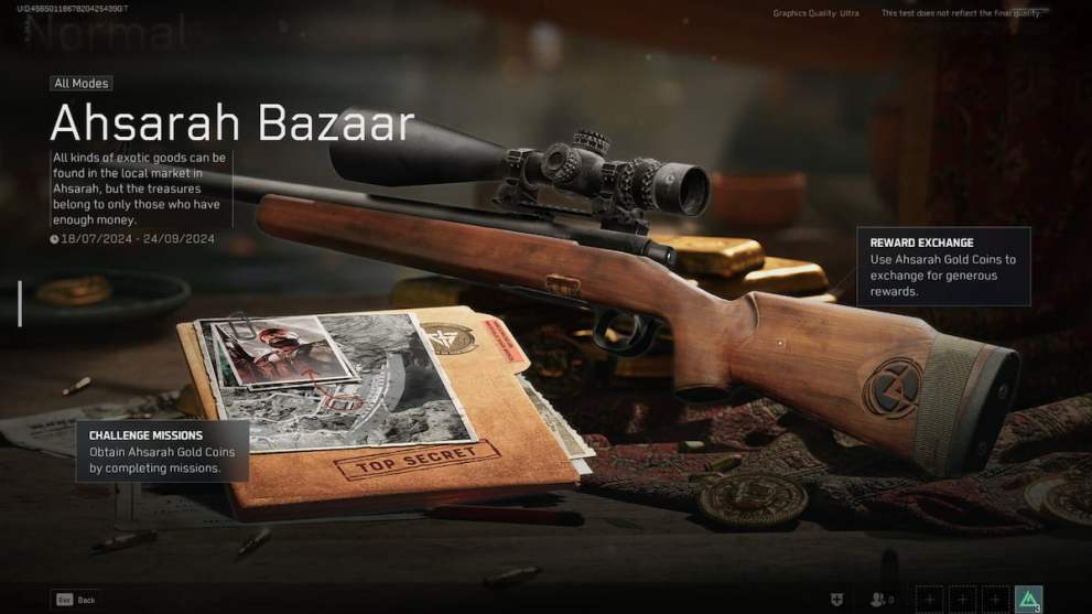 Ahsarah Bazaar event menu in Delta Force: Hawk Ops