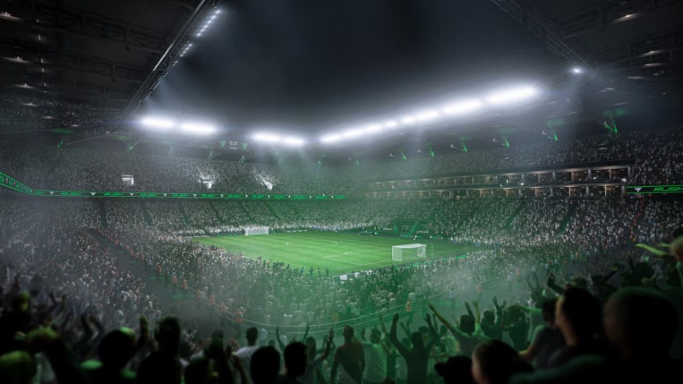 A crowded stadium in EA Sports FC 25.