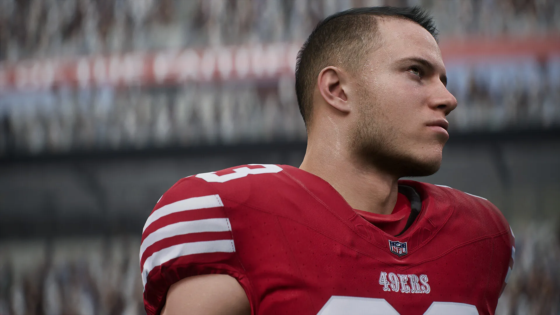 Best Offensive Playbooks in Madden 25 - close up of a football player in red jersey