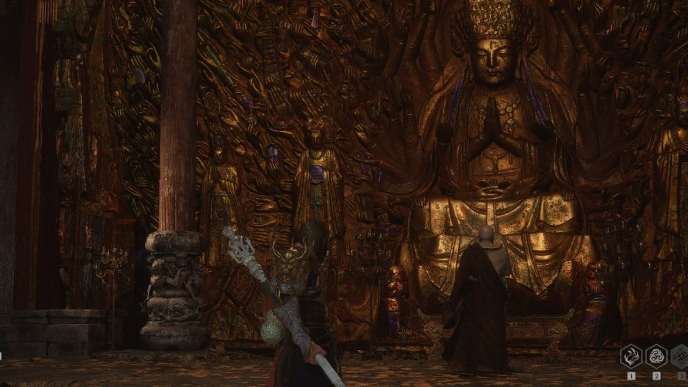 Black Myth Wukong Non Void priest standing in temple