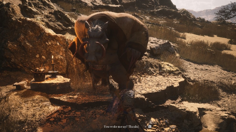 Drunk Pig getting sober after dialogue black myth wukong