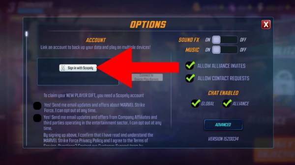 How to redeem codes for Marvel Strike Force