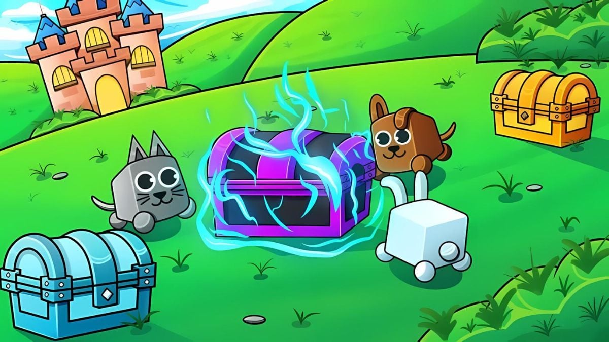 Pets attacking a chest in Mystery Chest Simulator