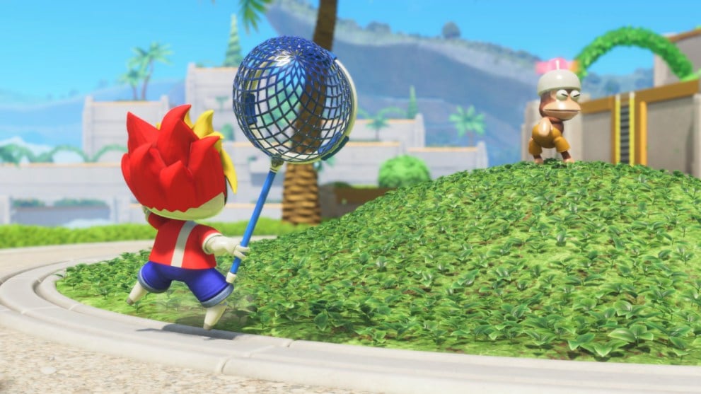 Monkey Catcher Bot Being Angry at Monkey in Ape Escape PlayStation Themed World in Astro Bot