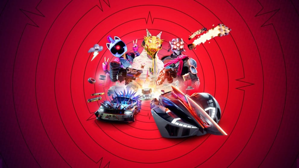 Destruction AllStars Key Art of Characters and Cars at Center of Soundwave Circles (Best PS5 Exclusives)