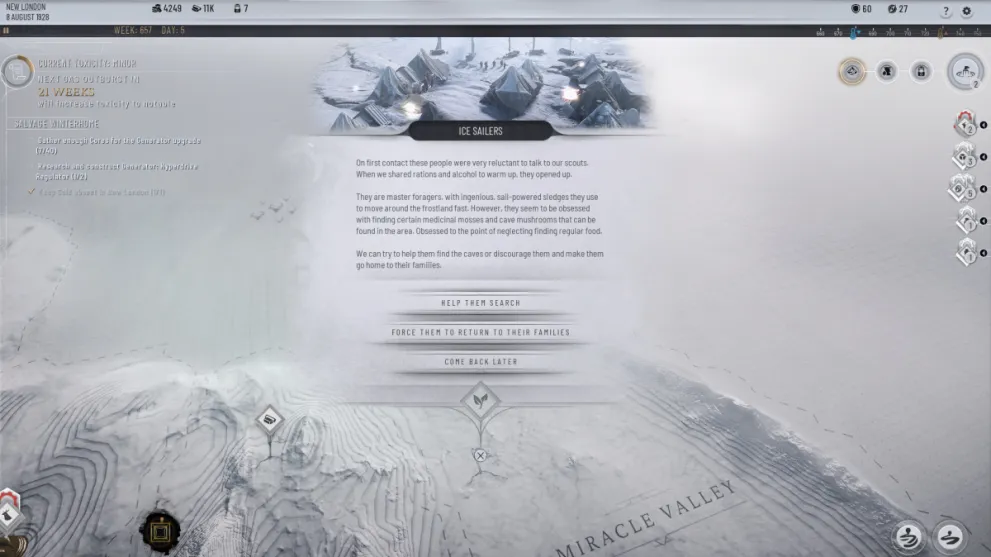 Frostpunk 2 Frostland Scenario Screen of Ice Sailors Choice