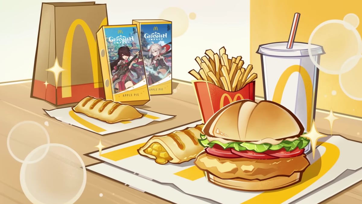 Promo Art of McDonald's Meal With Genshin Impact Apple Pie Covers