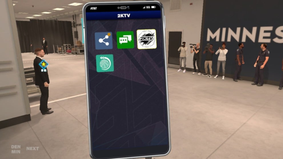 How to watch 2KTV in NBA 2K25 by opening the app on your MyPlayer's phone.