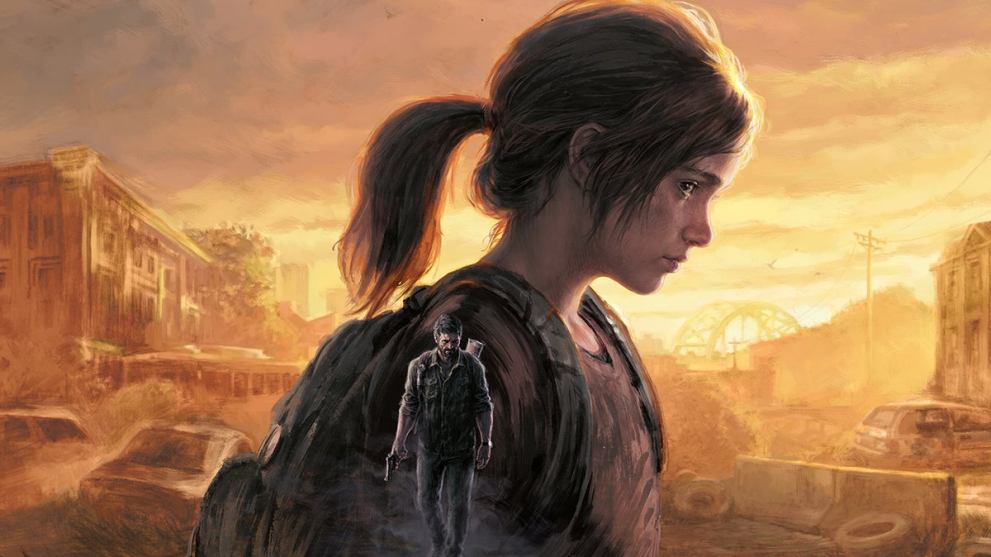 The Last of Us Part I Key Art of Joel With Ellie Behind Him