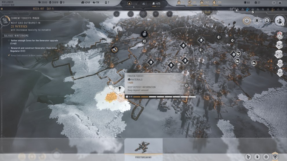 View of Frostbreaking in Progress in Frostpunk 2 (Beginners Guide)