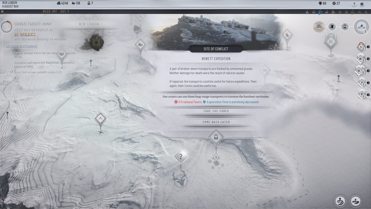 View of Frostland Exploration Scenario in Frostpunk 2